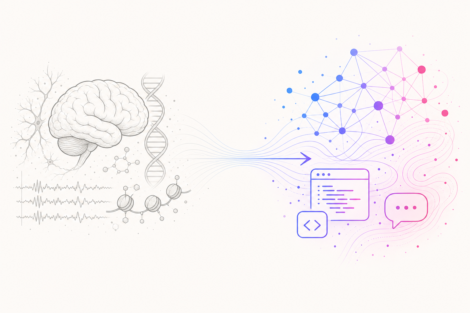 Neuroscience and DNA research transforming into AI and code