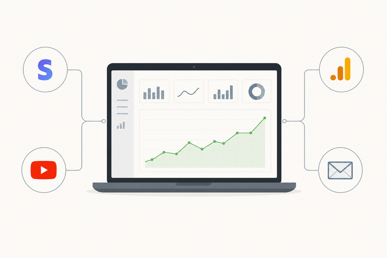Automated weekly business report pulling from Stripe, YouTube, GA4 and email